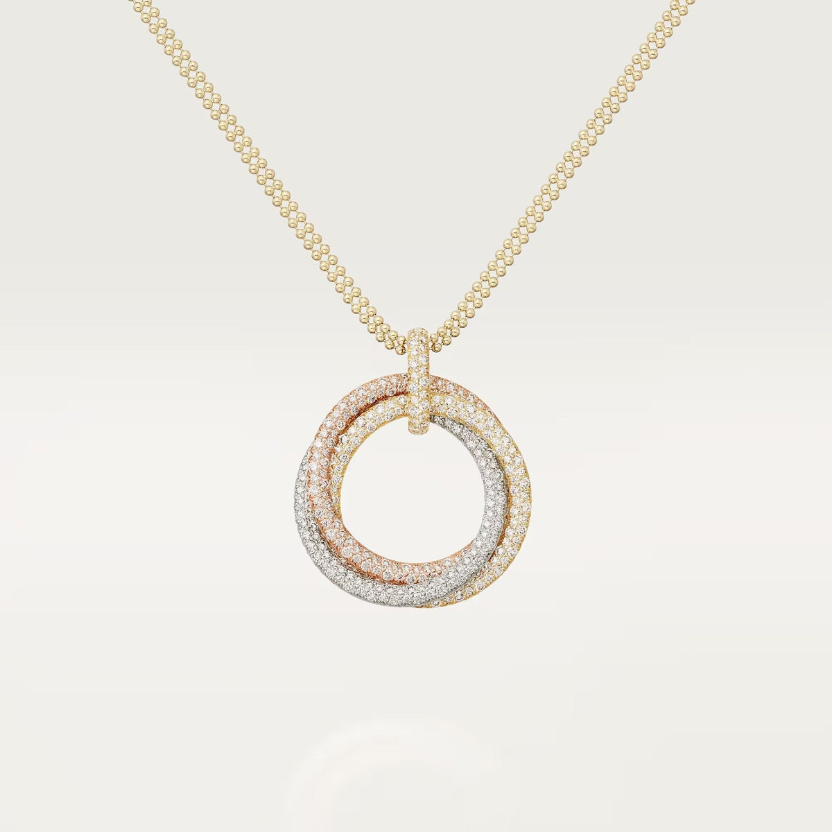 [Renovia Jewelry]TRINITY LARGE FULL DIAMOND  NECKLACE