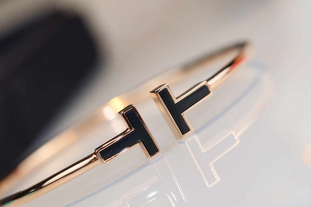 [Renovia Jewelry]T BRACELET 1.8MM ONYX PINK GOLD