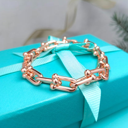 [Renovia Jewelry]HARDWEAR BRACELET PINK GOLD AND SILVER