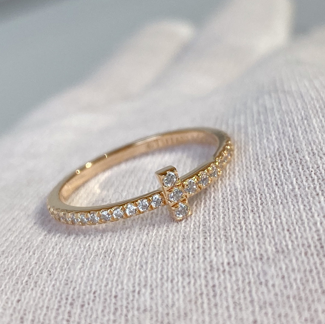 [Renovia Jewelry]T RING DIAMOND PINK GOLD