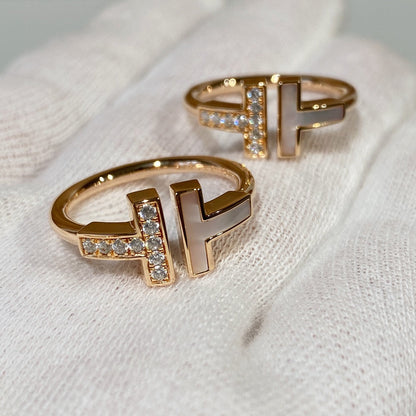 [Renovia Jewelry]T WIRE MOP DIAMOND RING PINK GOLD