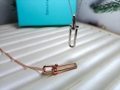[Renovia Jewelry]HARDWEAR DROP DOUBLE LINK PEDANT NECKLACE
