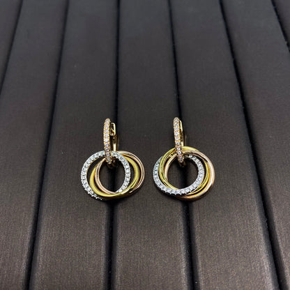 [Renovia Jewelry]TRINITY EARRINGS GOLD DIAMOND