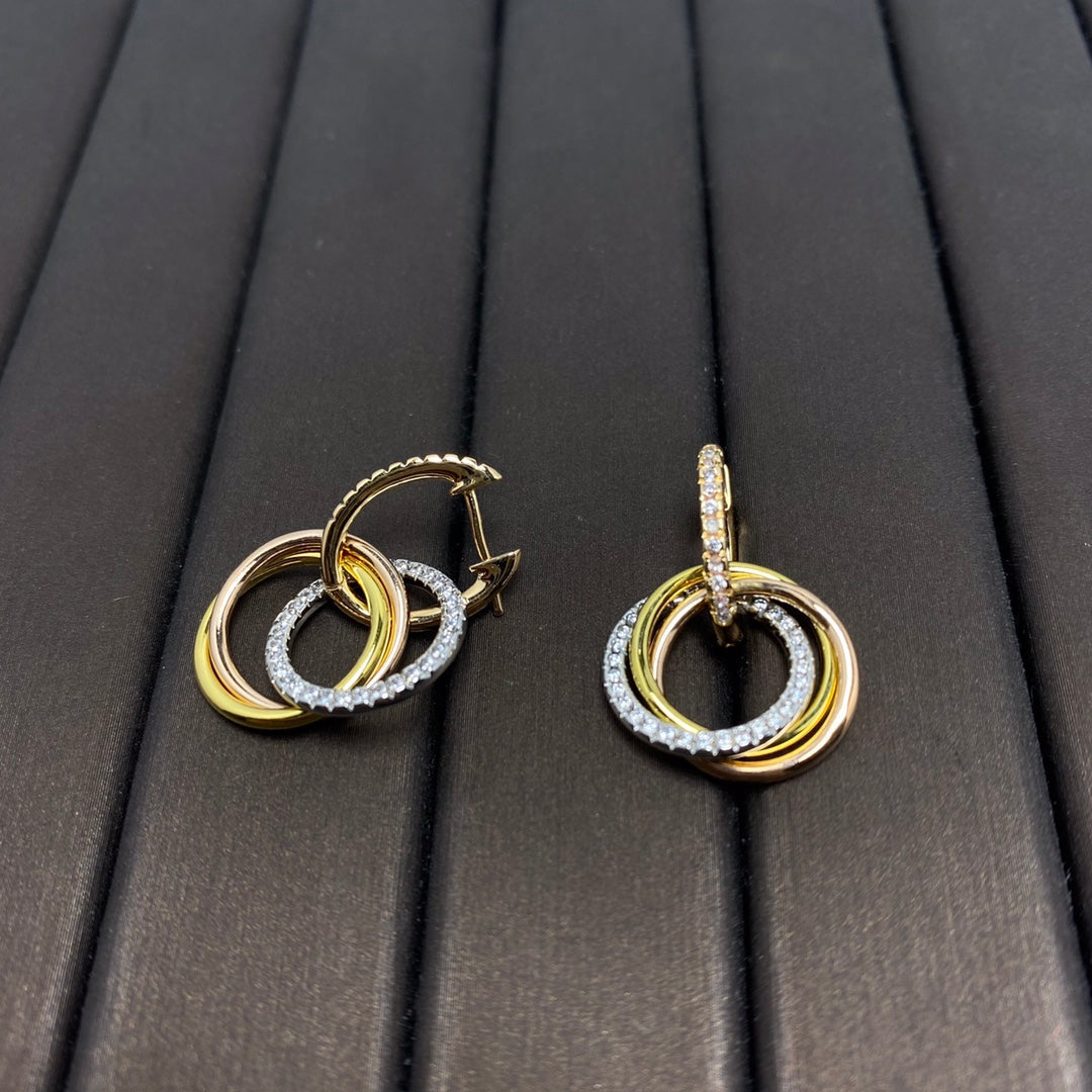 [Renovia Jewelry]TRINITY EARRINGS GOLD DIAMOND