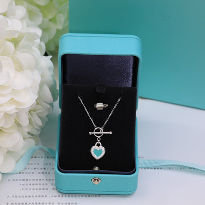 [Renovia Jewelry]DOUBLE HEART BLUE NECKLACE