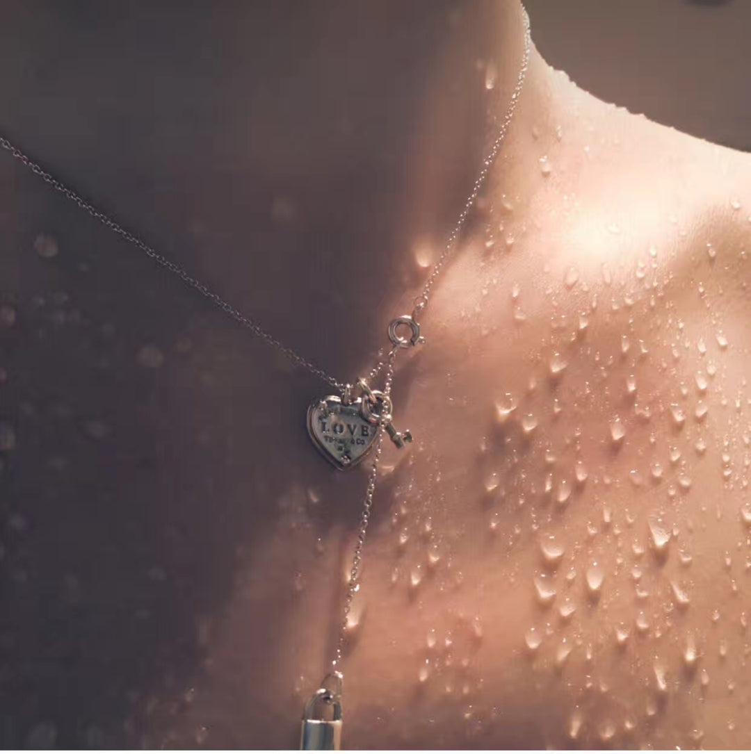 [Renovia Jewelry]KEY AND HEART SILVER NECKLACE