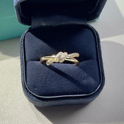 [Renovia Jewelry]KNOT RING DOUBLE ROW GOLD DIAMOND