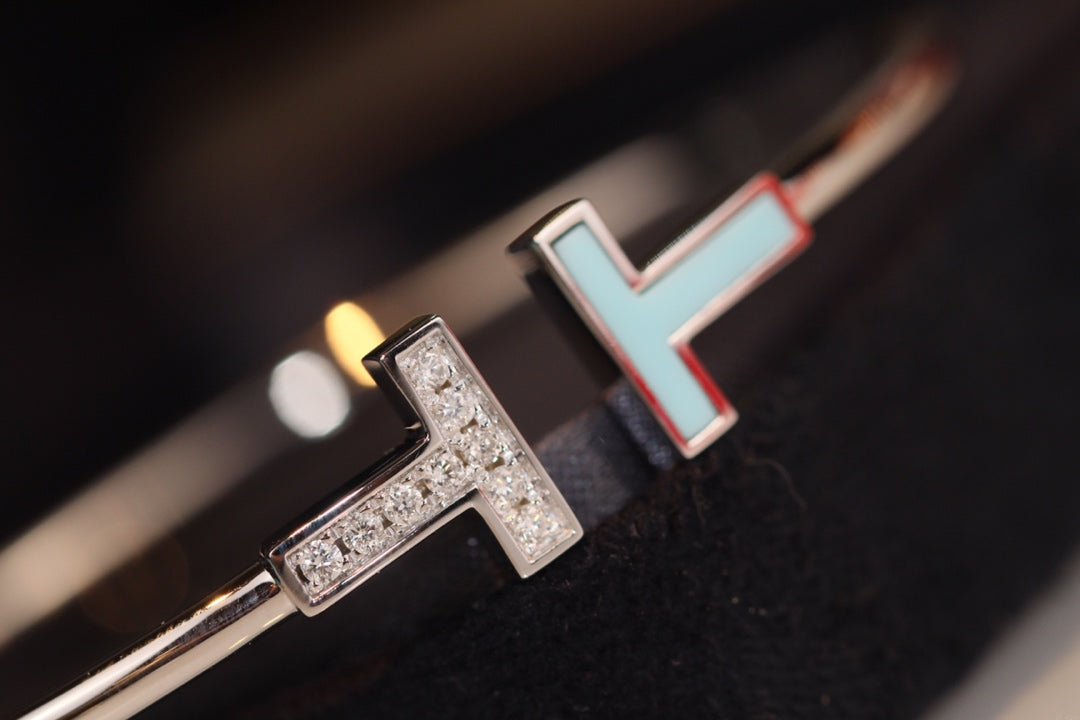 [Renovia Jewelry]T BRACELET 1.8MM TURQUOISE DIAMOND SILVER