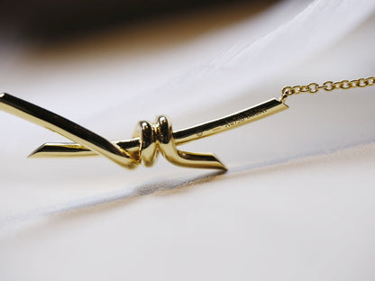 [Renovia Jewelry]KNOT NECKLACE GOLD DIAMONDS