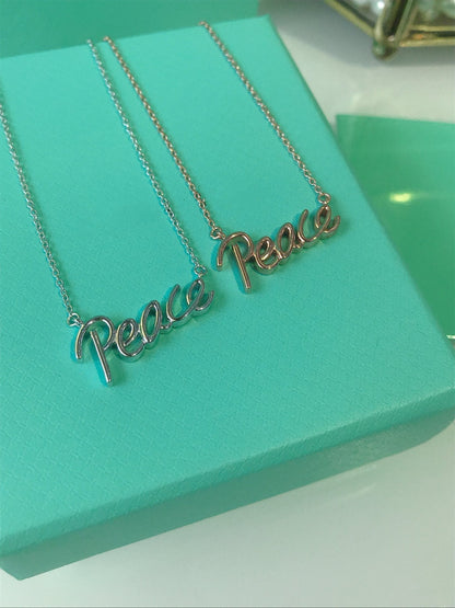 [Renovia Jewelry]PEACE TEXT PEDANT NECKLACE