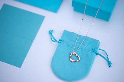 [Renovia Jewelry]OPEN HEART PEDANT PINK GOLD NECKLACE