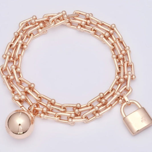 [Renovia Jewelry]HARDWEAR WRAP PINK GOLD BRACELET