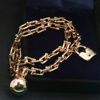 [Renovia Jewelry]HARDWEAR WRAP PINK GOLD BRACELET