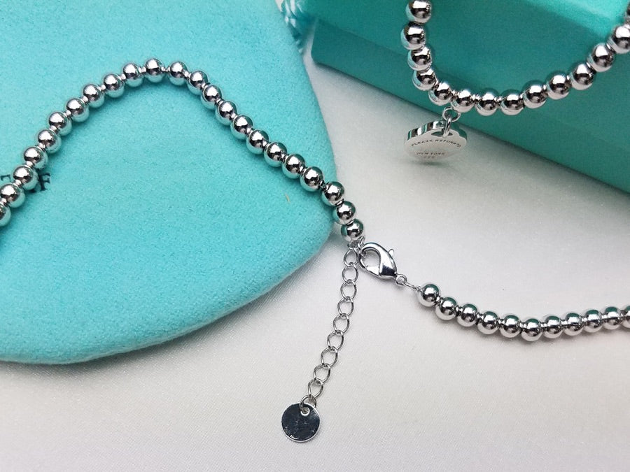 [Renovia Jewelry]HEART PEDANT SILVER BALL CHAIN NECKLACE