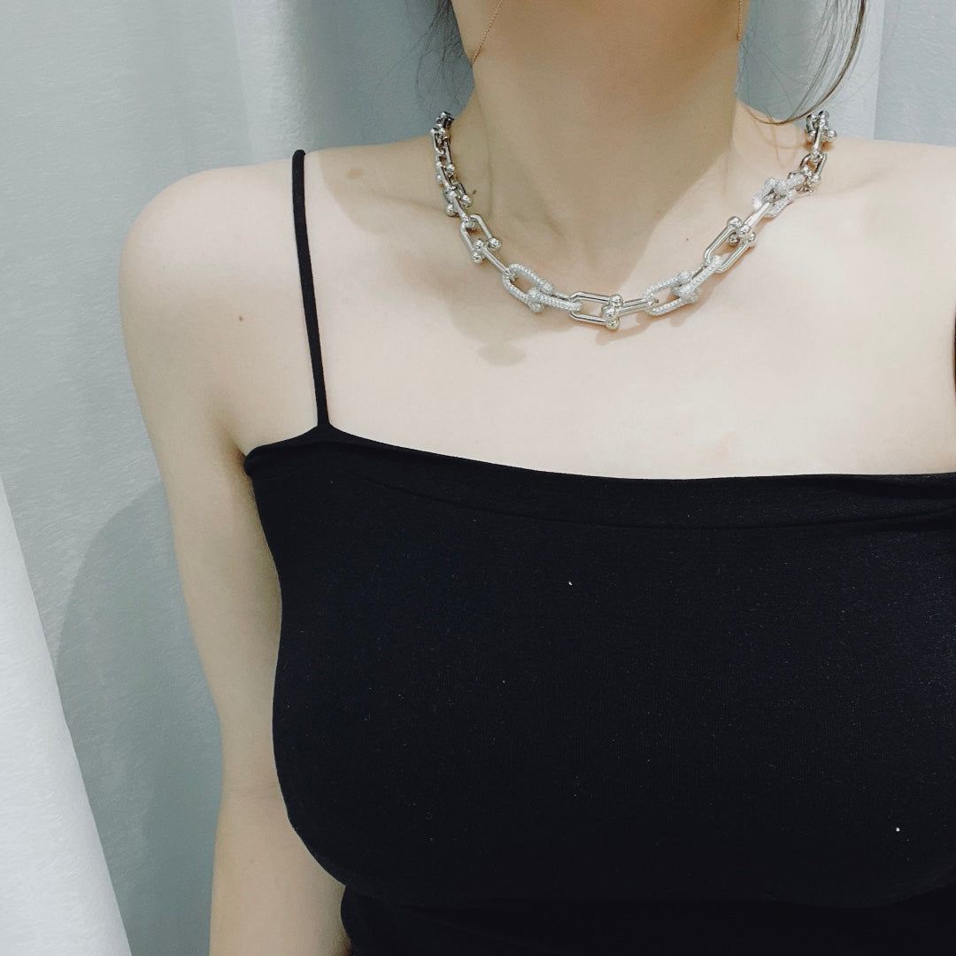 [Renovia Jewelry]HARDWEAR NECKLACE DIAMOND PAVED