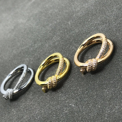[Renovia Jewelry]KNOT RING DOUBLE ROW DIAMOND