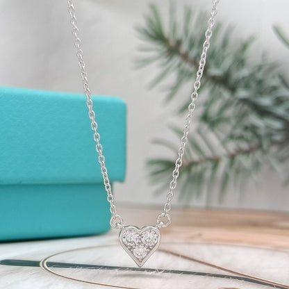 [Renovia Jewelry]HEART 3 DIAMONDS PEDANT NECKLACE