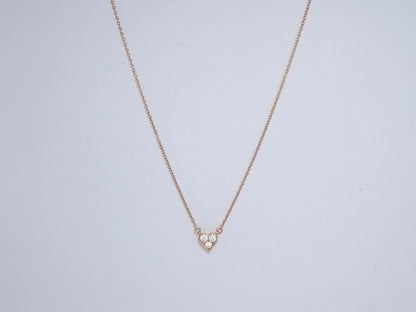 [Renovia Jewelry]HEART 3 DIAMONDS PEDANT NECKLACE