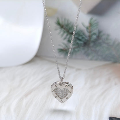 [Renovia Jewelry]HEART DIAMONDS PEDANT NECKLACE