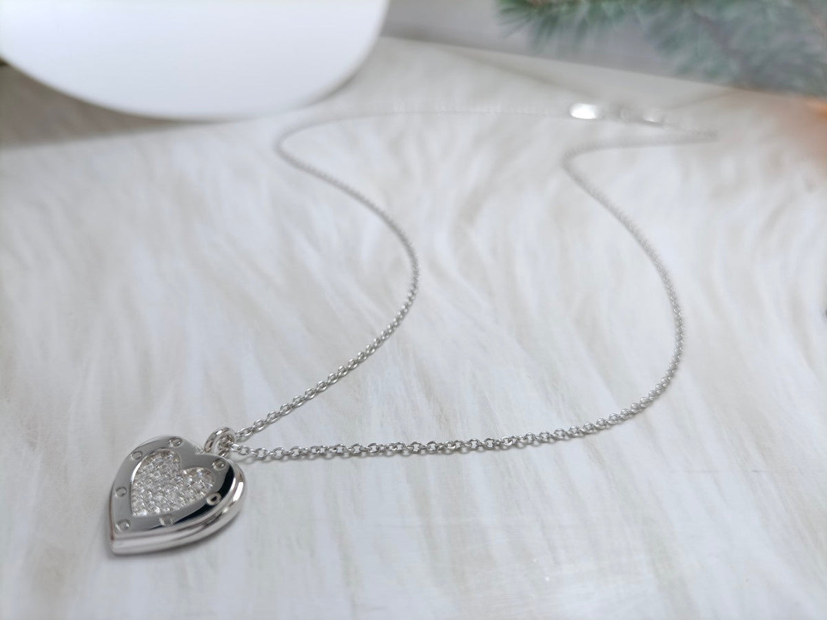 [Renovia Jewelry]HEART DIAMONDS PEDANT NECKLACE