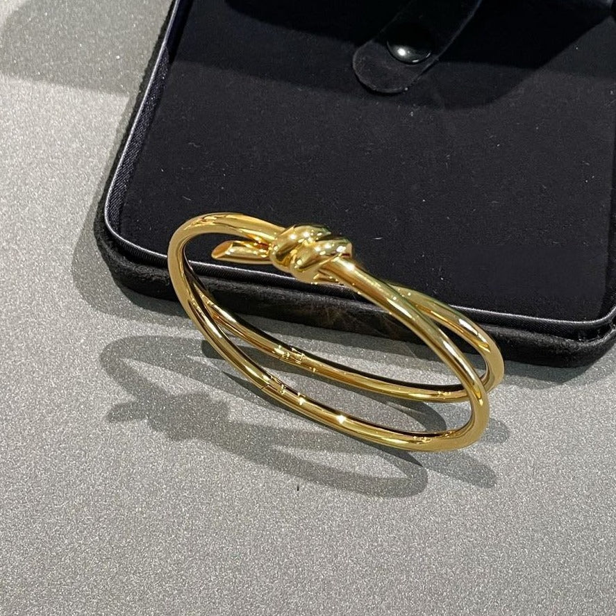 [Renovia Jewelry]KNOT DOUBLE ROW GOLD BRACELET