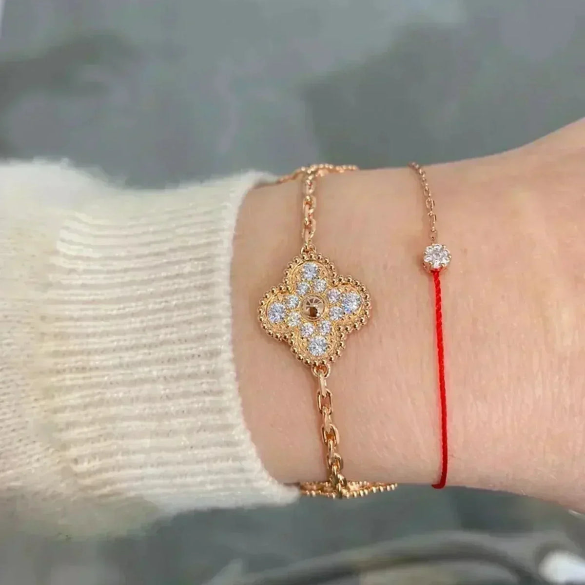 [Star  Jewelry] CLOVER 5 MOTIF FULL DIAMOND BRACELET COLLECTION