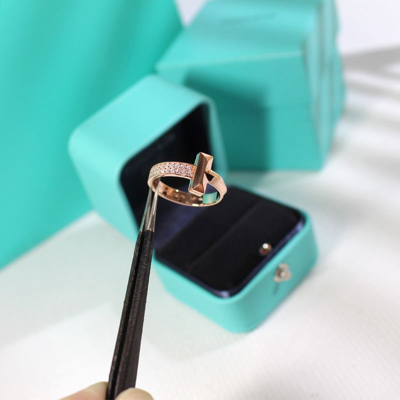 [Renovia Jewelry]T1 NARROW DIAMOND PINK GOLD RING