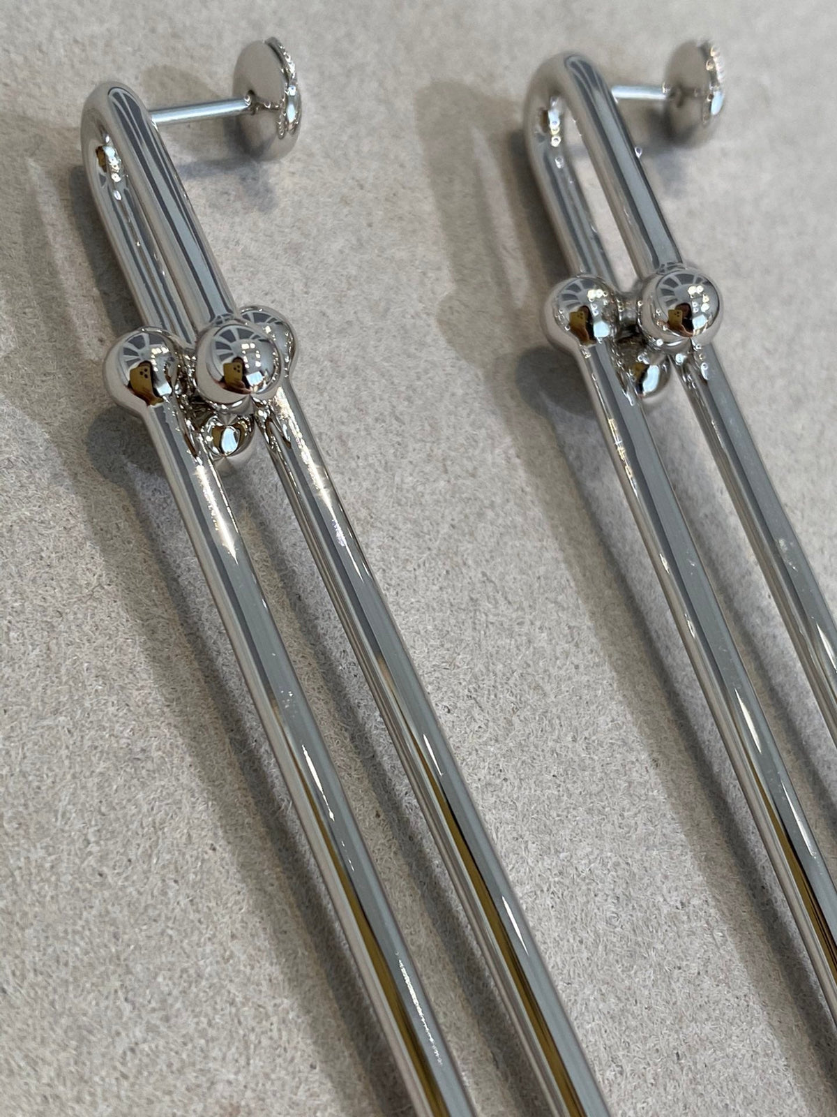 [Renovia Jewelry]HARDWEAR DOUBLE LONG LINK EARRINGS