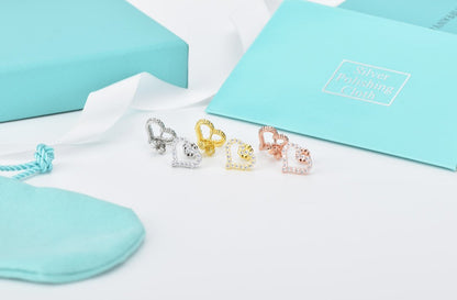 [Renovia Jewelry]OPEN HEART STUD DIAMOND EARRINGS