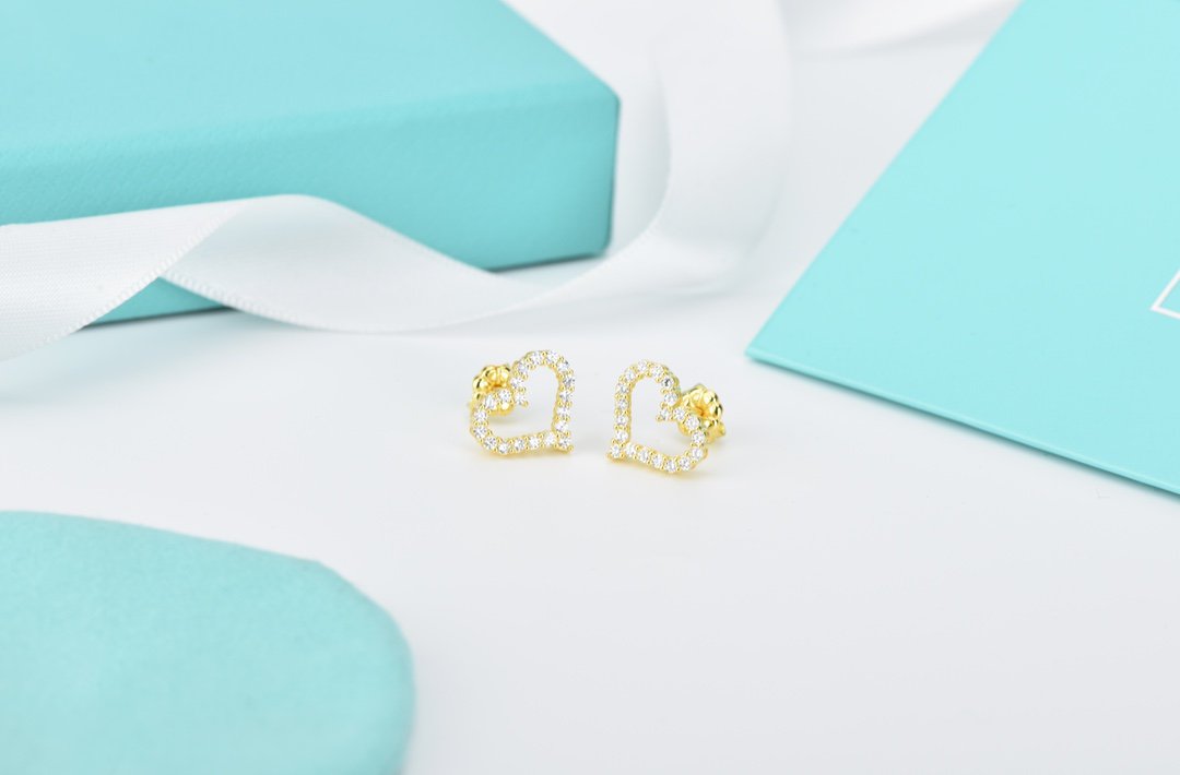[Renovia Jewelry]OPEN HEART STUD DIAMOND EARRINGS