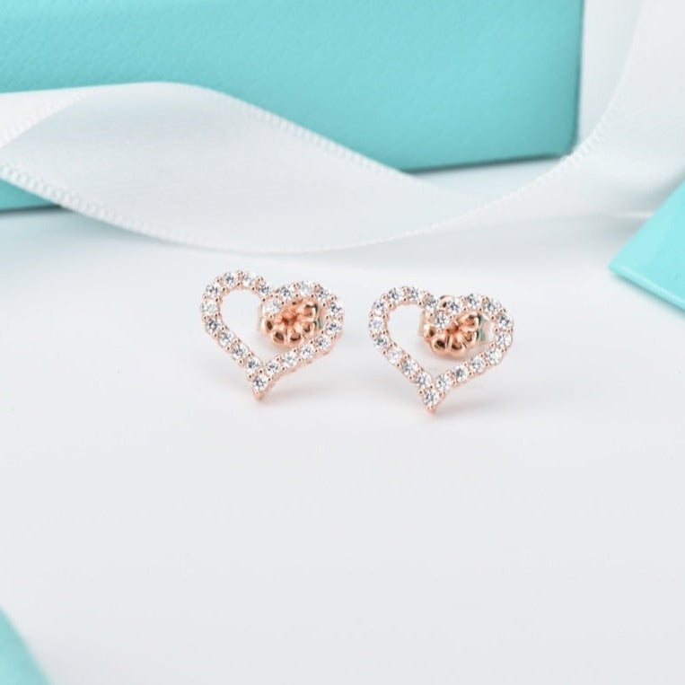 [Renovia Jewelry]OPEN HEART STUD DIAMOND EARRINGS