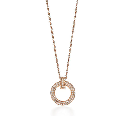 [Renovia Jewelry]T CIRCLE PEDANT DIAMOND NECKLACE