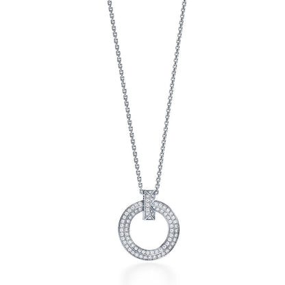 [Renovia Jewelry]T CIRCLE PEDANT DIAMOND NECKLACE