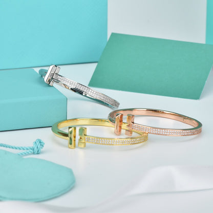 [Renovia Jewelry]WIDE DIAMONDS HINGED BANGLE