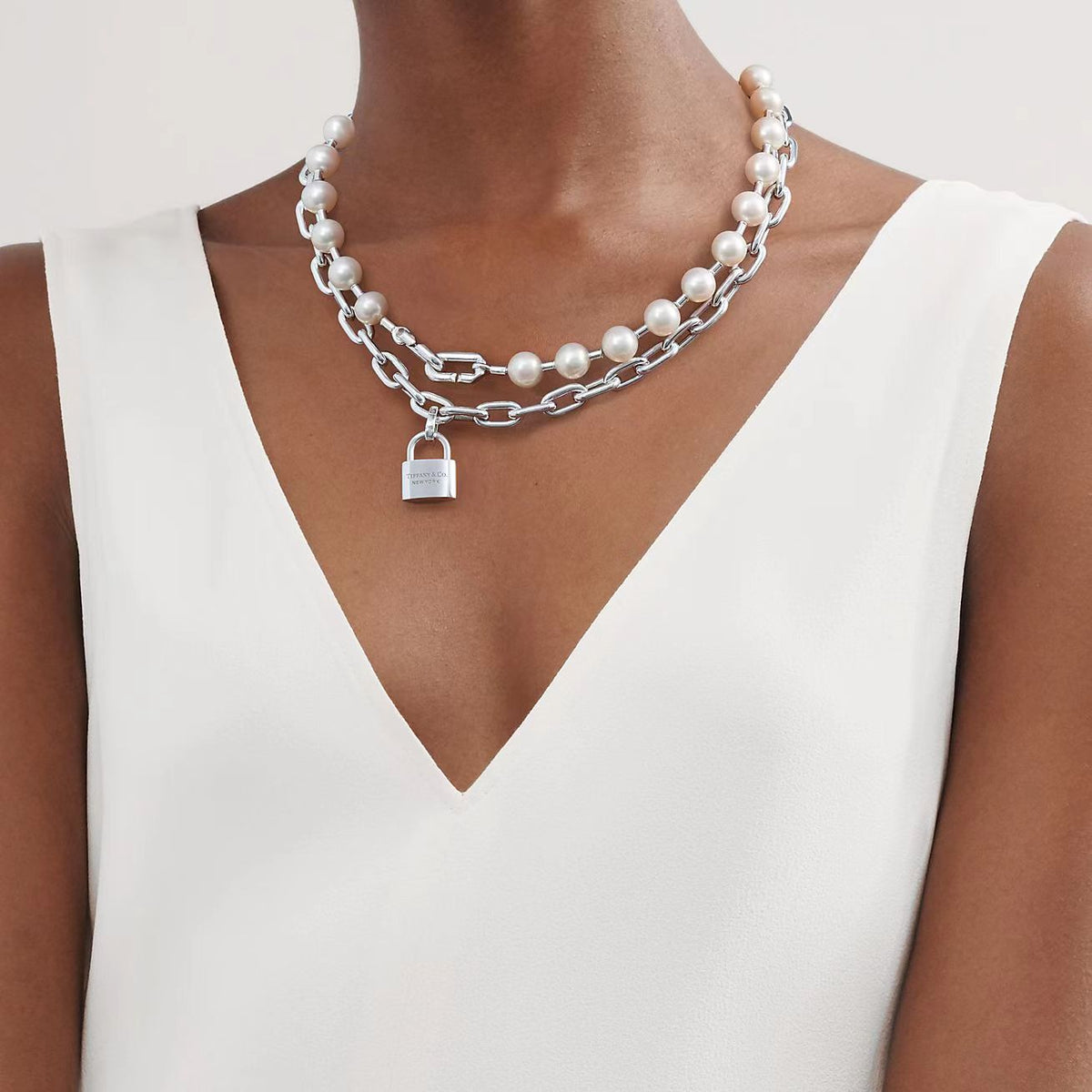 [Renovia Jewelry]HARDWEAR PEARL WRAP NECKLACE