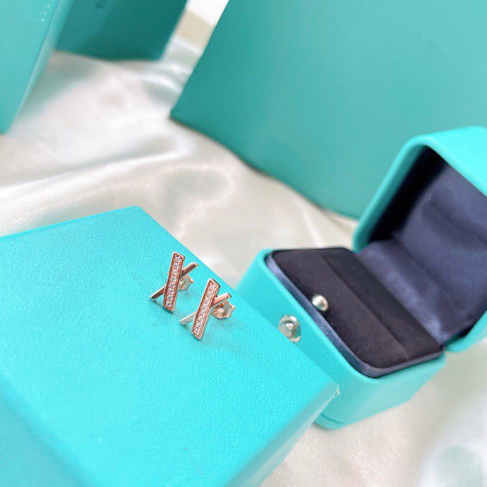 [Renovia Jewelry]X EARRINGS ROSE GOLD DIAMONDS