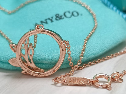 [Renovia Jewelry]DIAMOND VINE CIRCLE PENDANT PLATINUM NECKLACE