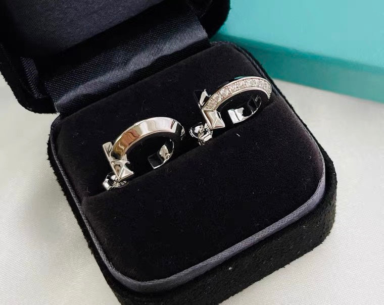 [Renovia Jewelry]HOOP EARRINGS IN ROSE GOLD WITH DIAMONDS