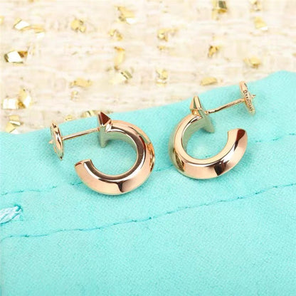 [Renovia Jewelry]HOOP EARRINGS IN ROSE GOLD WITH DIAMONDS