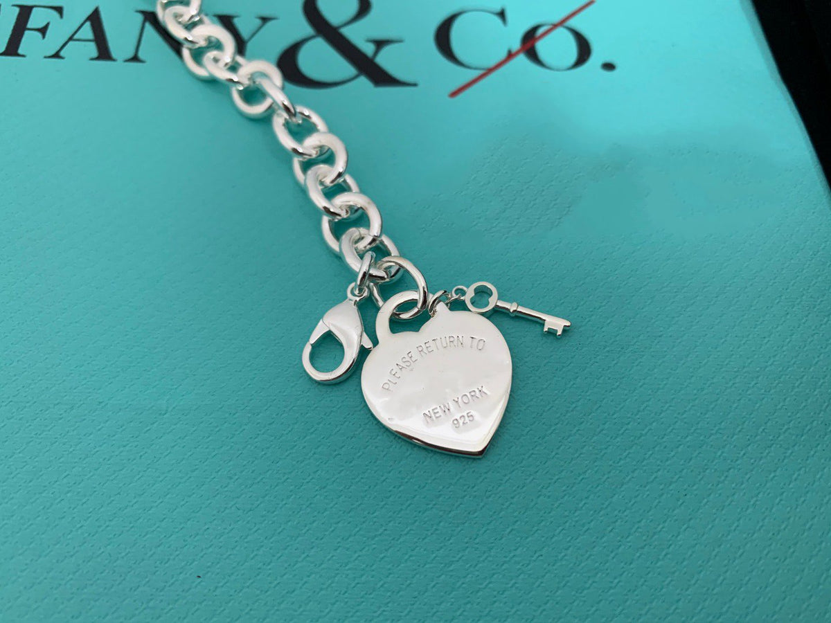 [Renovia Jewelry]KEY HEART CARD CHUNKY INTERLOCKING BRACELET LENGTH