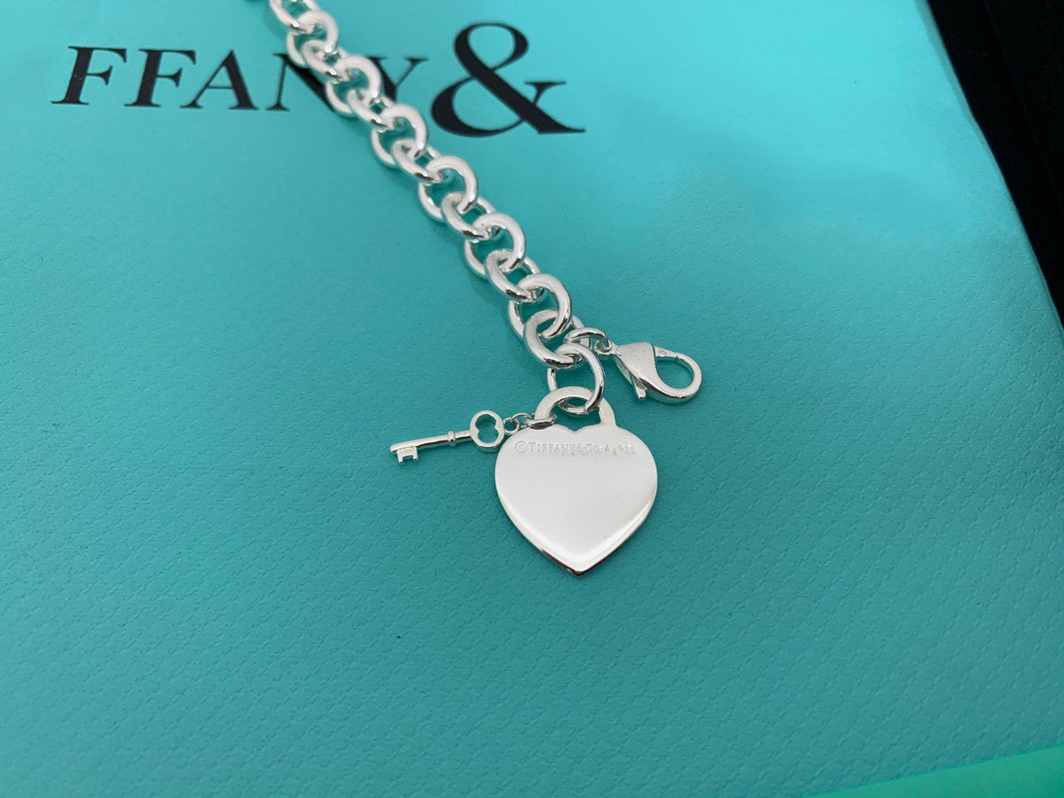 [Renovia Jewelry]KEY HEART CARD CHUNKY INTERLOCKING BRACELET LENGTH