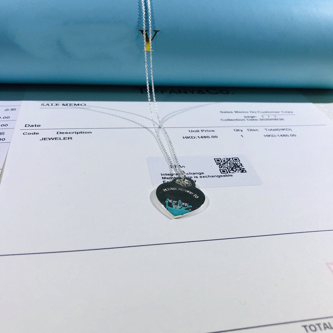 [Renovia Jewelry]COLOUR HEART SPLASH TAG NECKLACE