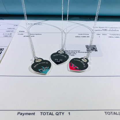 [Renovia Jewelry]COLOUR HEART SPLASH TAG NECKLACE