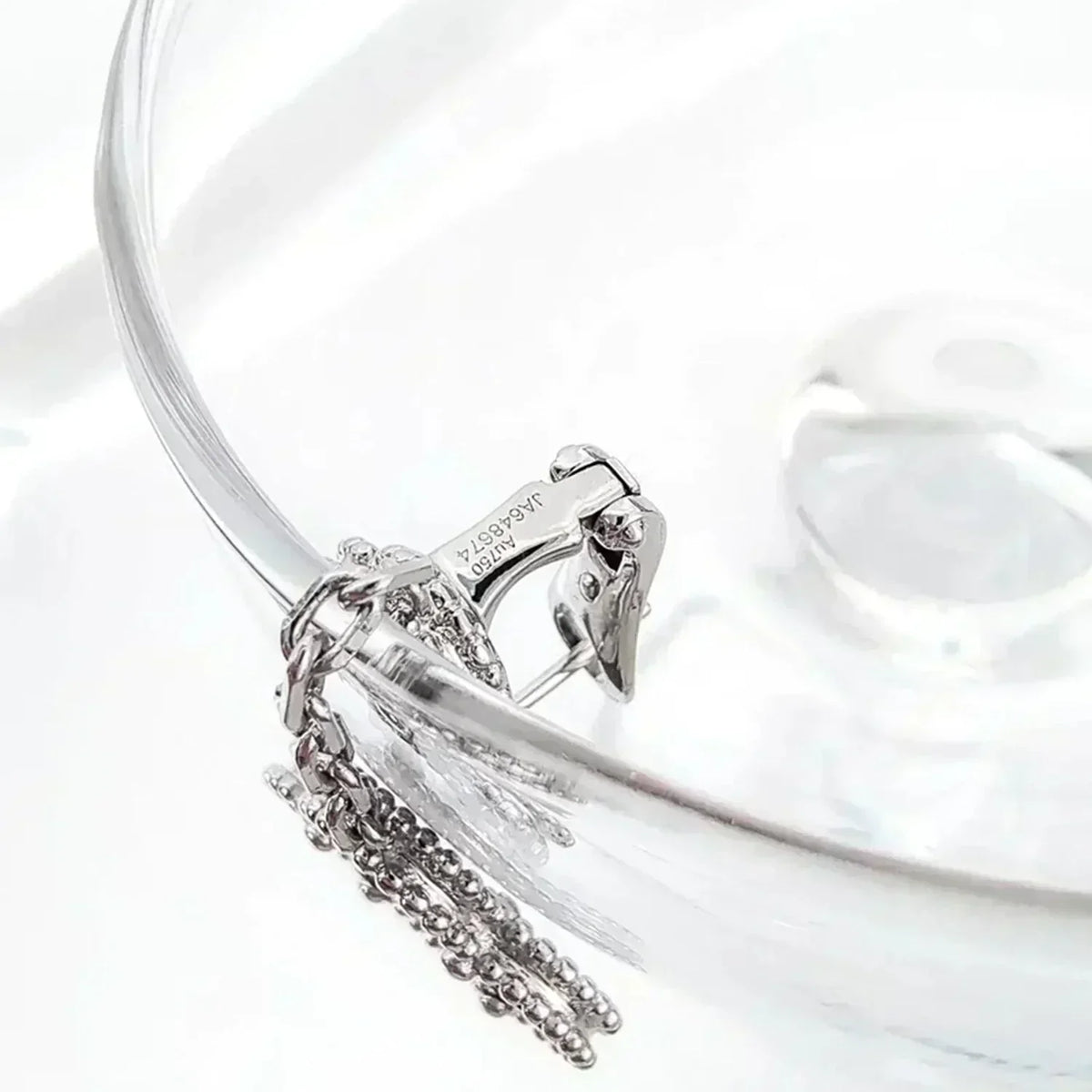 [Renovia Jewelry]CLOVER 2 MOTIFS  DIAMOND ONYX EARRINGS SILVER