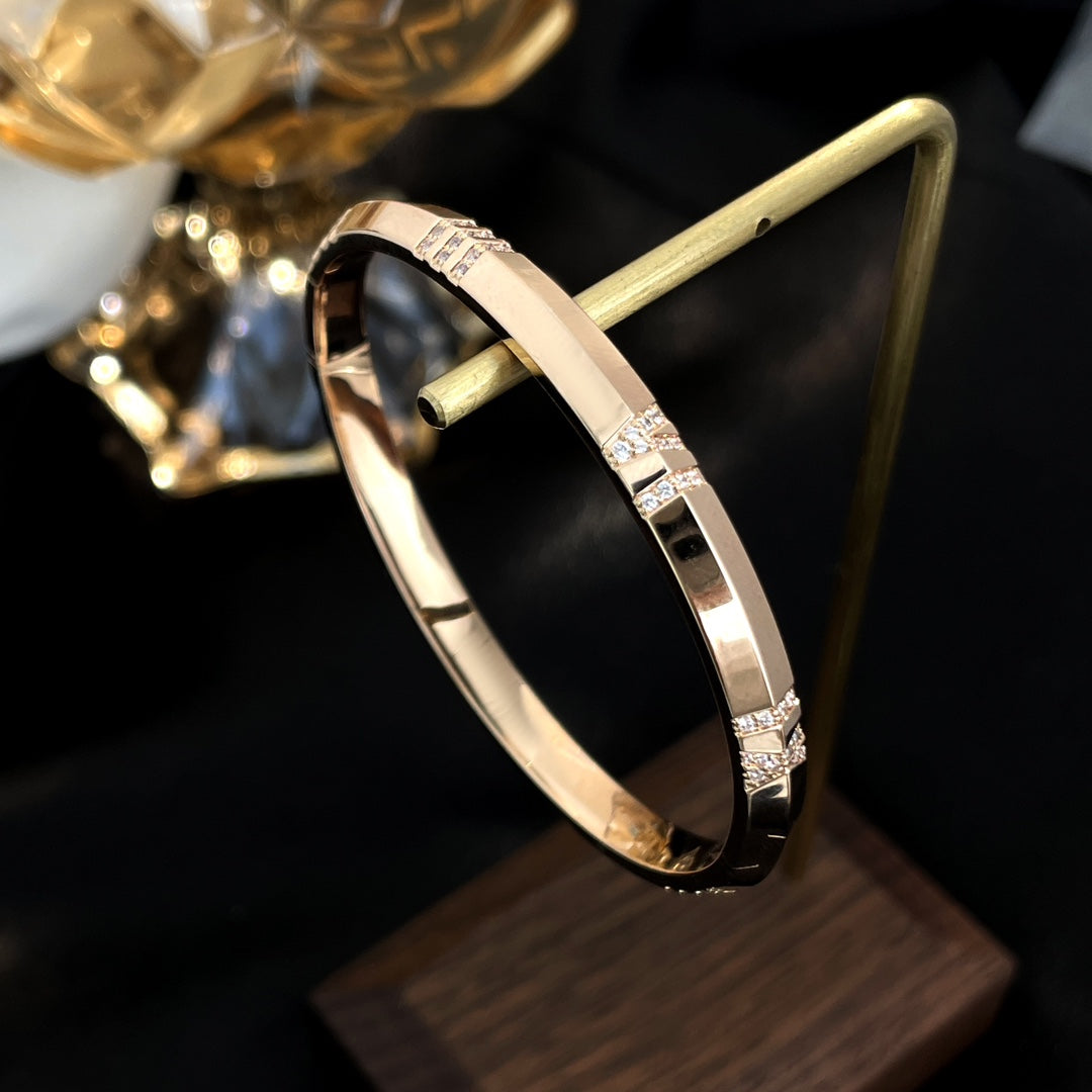 [Renovia Jewelry]ATLAS BRACELET 6MM DIAMOND PINK GOLD