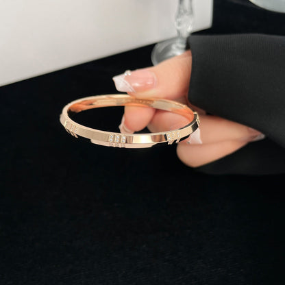 [Renovia Jewelry]ATLAS BRACELET 6MM DIAMOND PINK GOLD