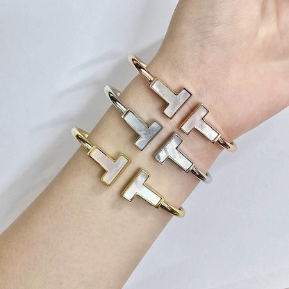 [Renovia Jewelry]T WIDE MOP OPEN BRACELET