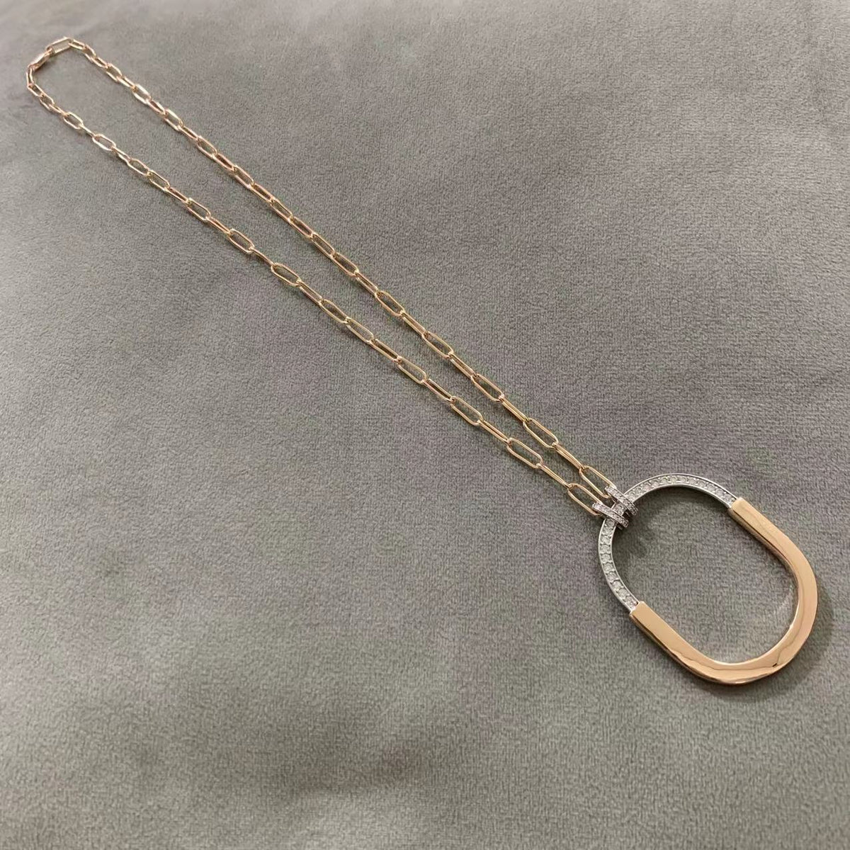 [Renovia Jewelry]LOCK DIAMOND NECKLACE