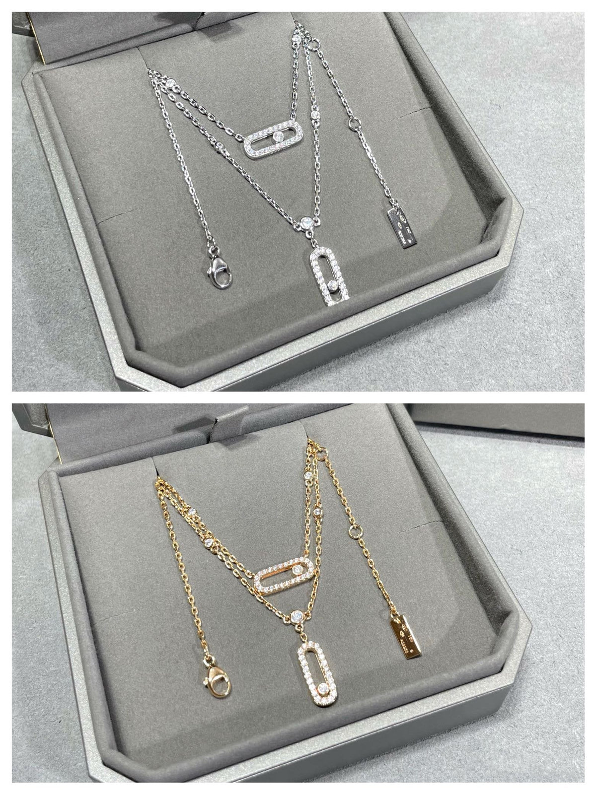 [Renovia Jewelry]MOVE 2 ROW DIAMOND NECKLACE