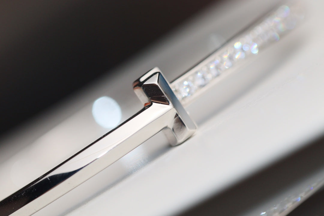 [Renovia Jewelry]NARROW T1 HINGED BANGLE DIAMOND SILVER